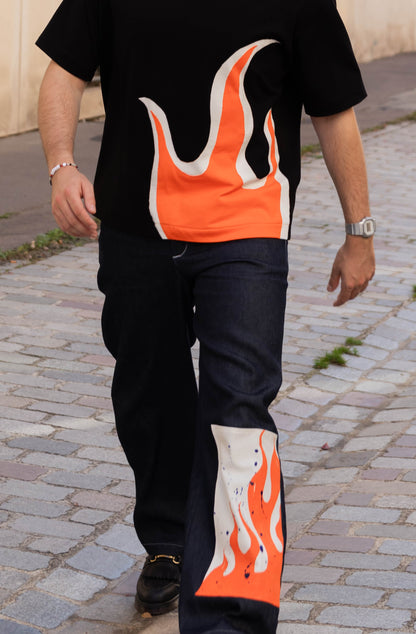 Jean feu attitude