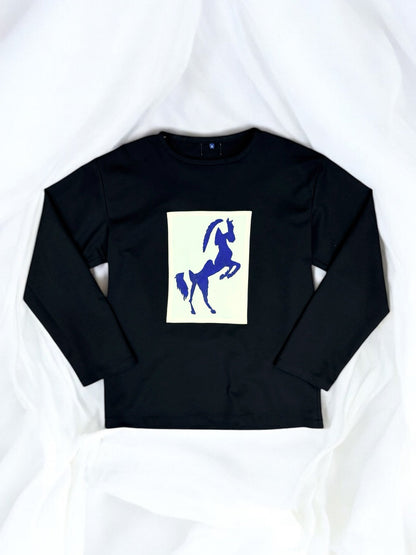 Long sleeve Blue horse